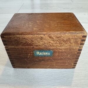 Vintage Wooden Recipe Box Distressed, Aged
